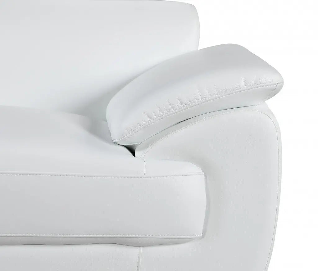 69" White And Silver Faux Leather Loveseat Homeroots Living Room