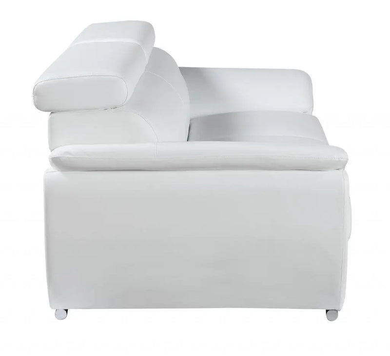 69" White And Silver Faux Leather Loveseat Homeroots Living Room