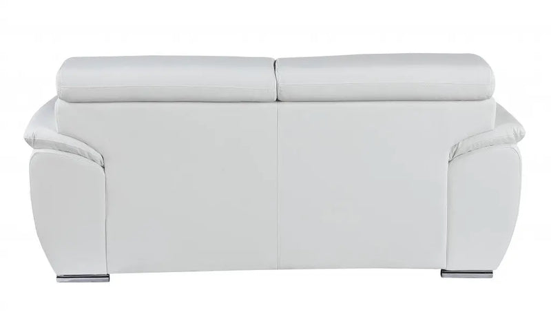 69" White And Silver Faux Leather Loveseat Homeroots Living Room