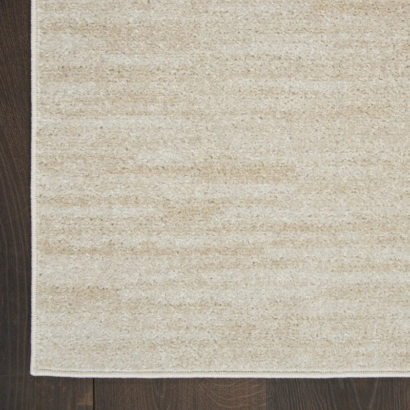 6' Beige And Ivory Indoor Outdoor Runner Rug - GreatEagleInc