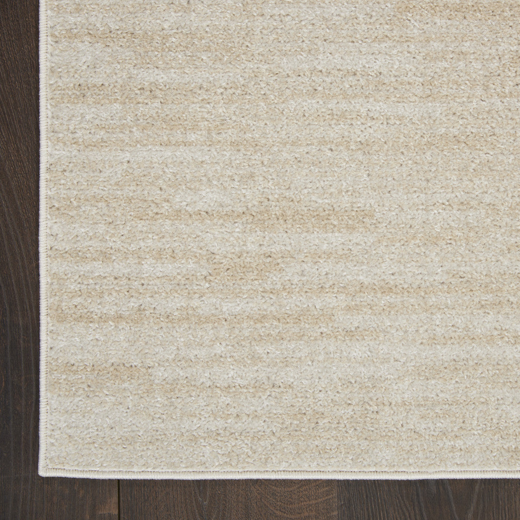 6' Beige And Ivory Indoor Outdoor Runner Rug - GreatEagleInc