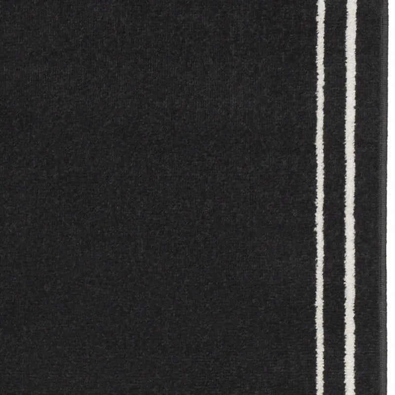 6' Black And Ivory Indoor Outdoor Runner Rug Homeroots Outdoor