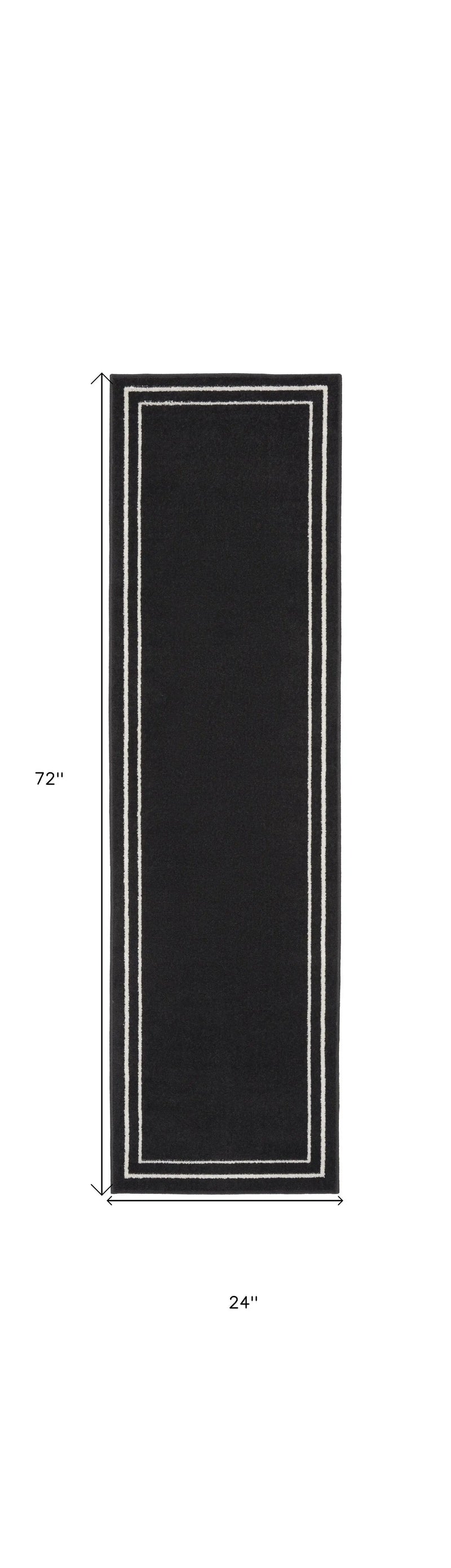 6' Black And Ivory Indoor Outdoor Runner Rug Homeroots Outdoor