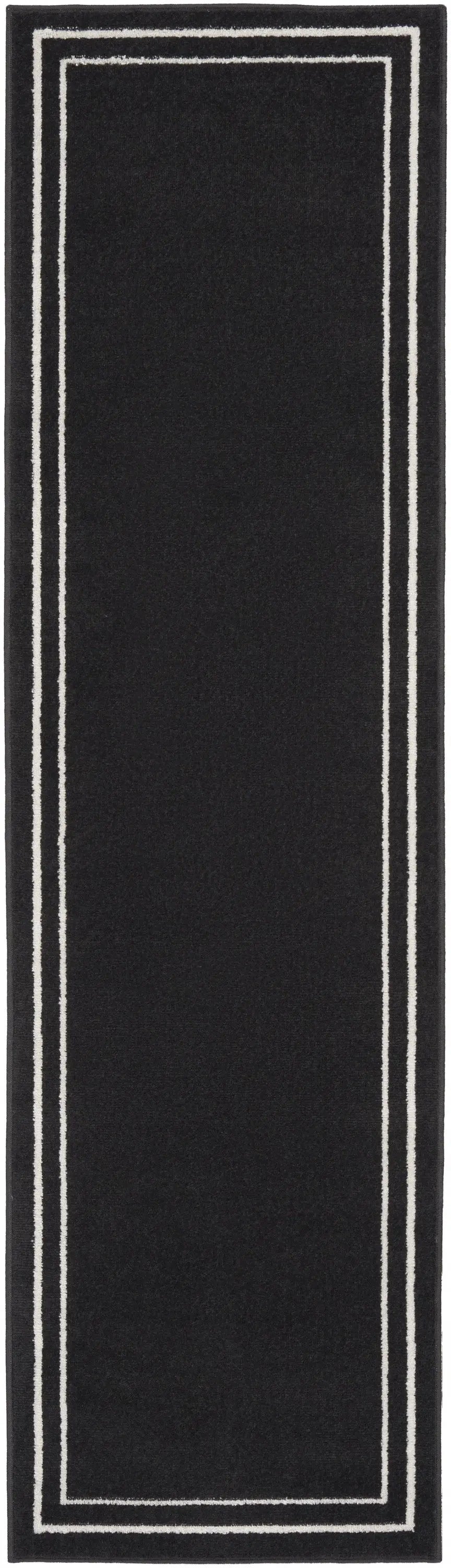 6' Black And Ivory Indoor Outdoor Runner Rug Homeroots Outdoor