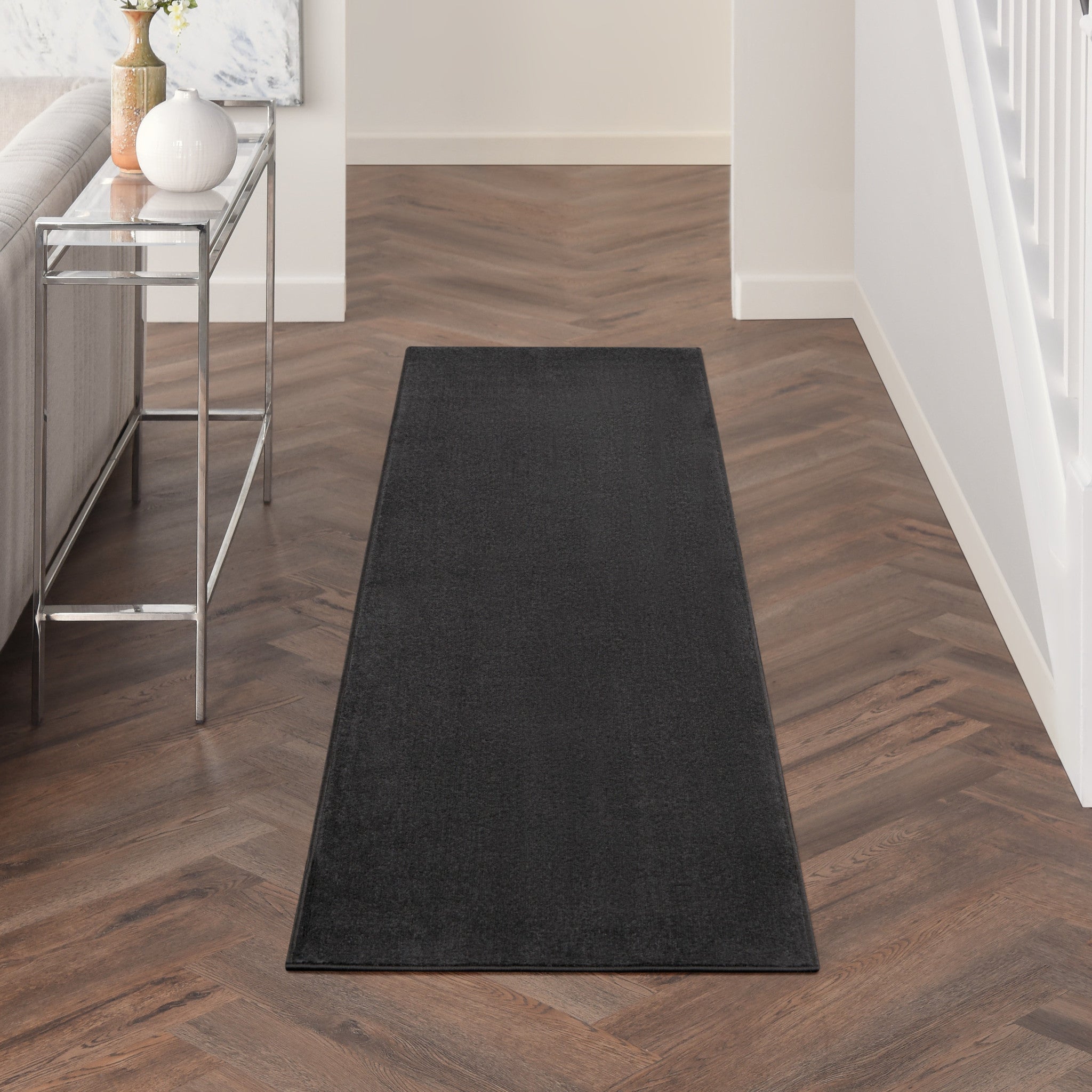 6' Black Indoor Outdoor Runner Rug - GreatEagleInc