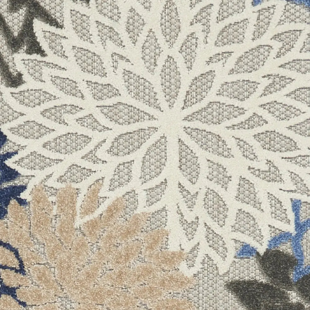 6' Blue And Gray Indoor Outdoor Area Rug - GreatEagleInc