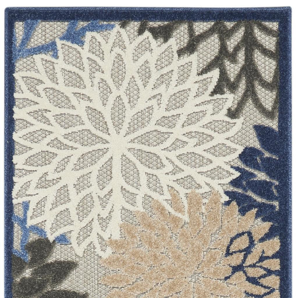 6' Blue And Gray Indoor Outdoor Area Rug - GreatEagleInc
