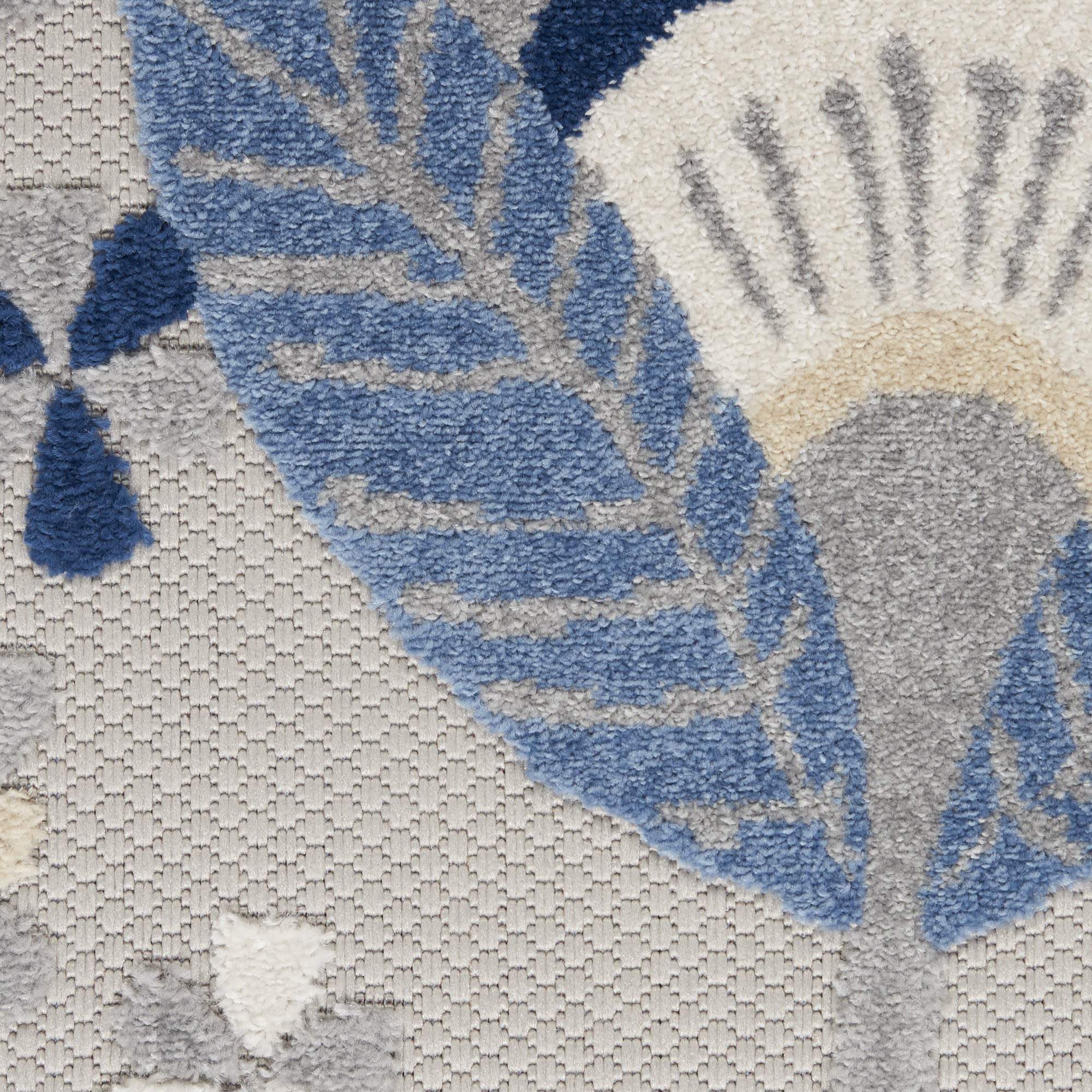 6' Blue And Gray Indoor Outdoor Runner Rug - GreatEagleInc