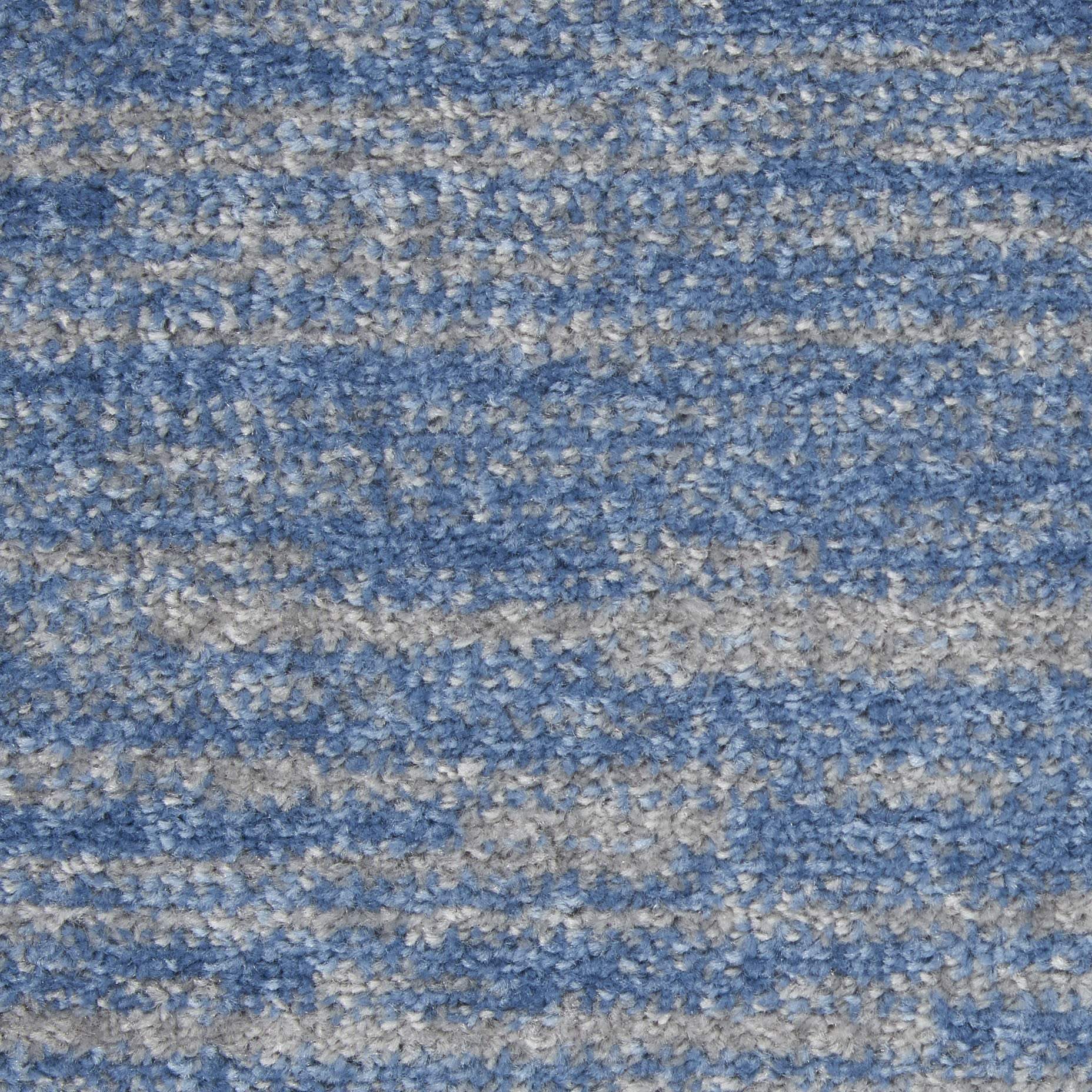 6' Blue And Gray Indoor Outdoor Runner Rug - GreatEagleInc