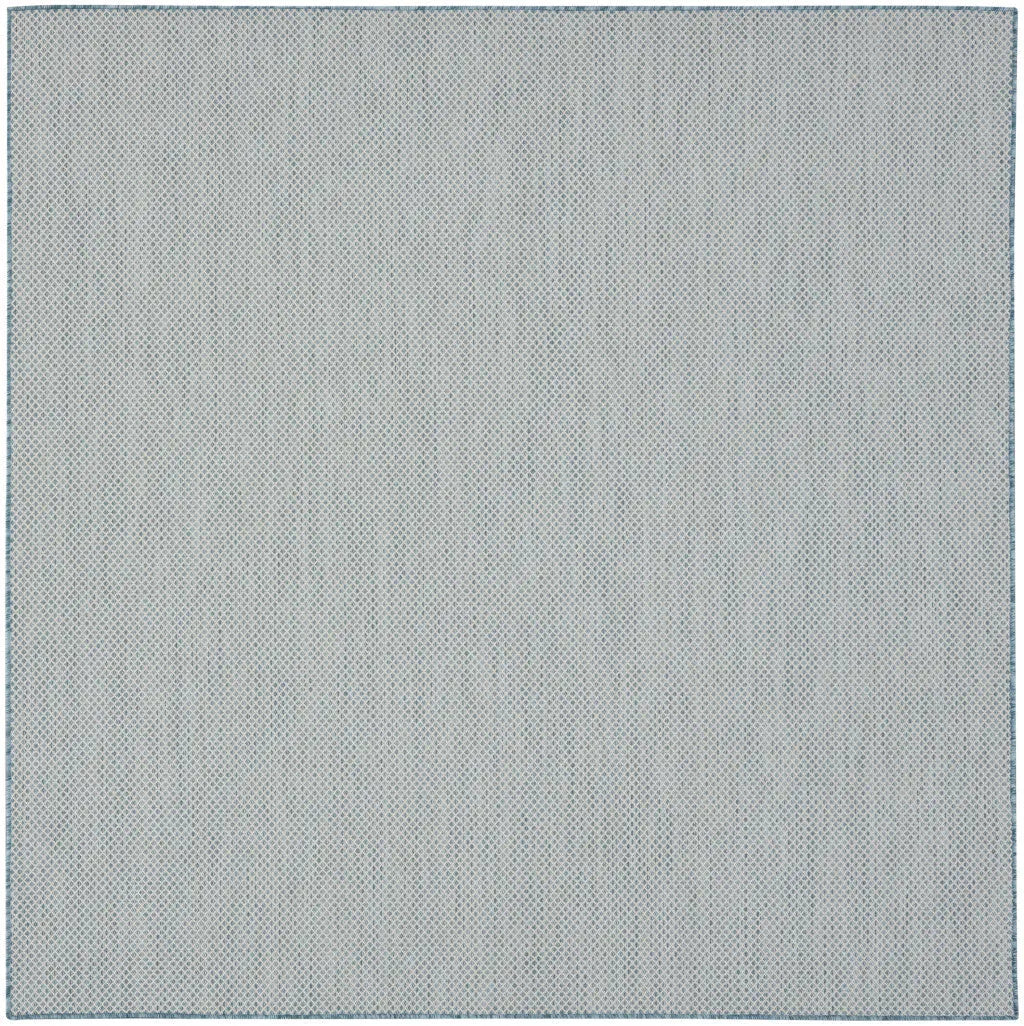 6' Blue Square Geometric Power Loom Area Rug Homeroots Outdoor