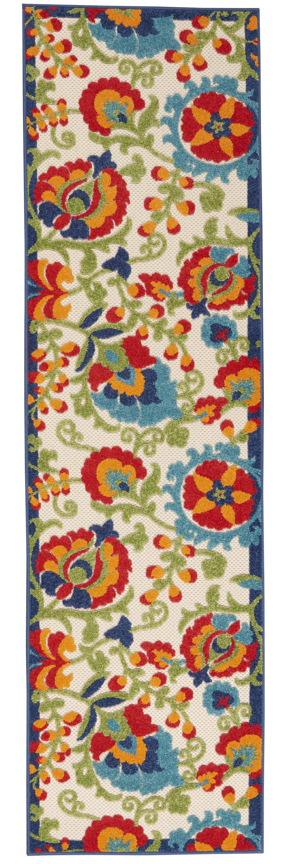 6' Green And Ivory Indoor Outdoor Area Rug - GreatEagleInc