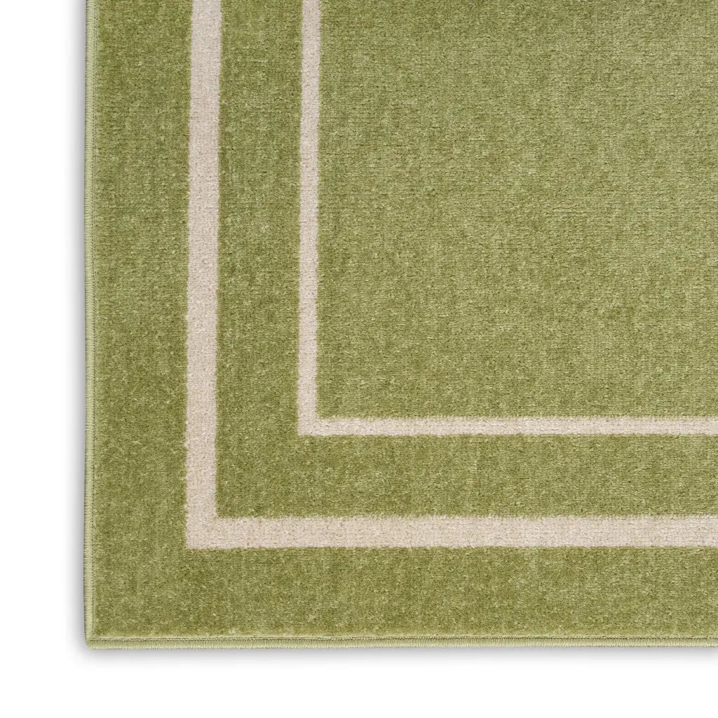 6' Green And Ivory Indoor Outdoor Runner Rug Homeroots Outdoor