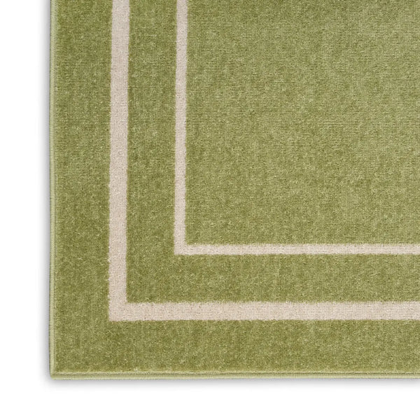 6' Green And Ivory Indoor Outdoor Runner Rug Homeroots Outdoor