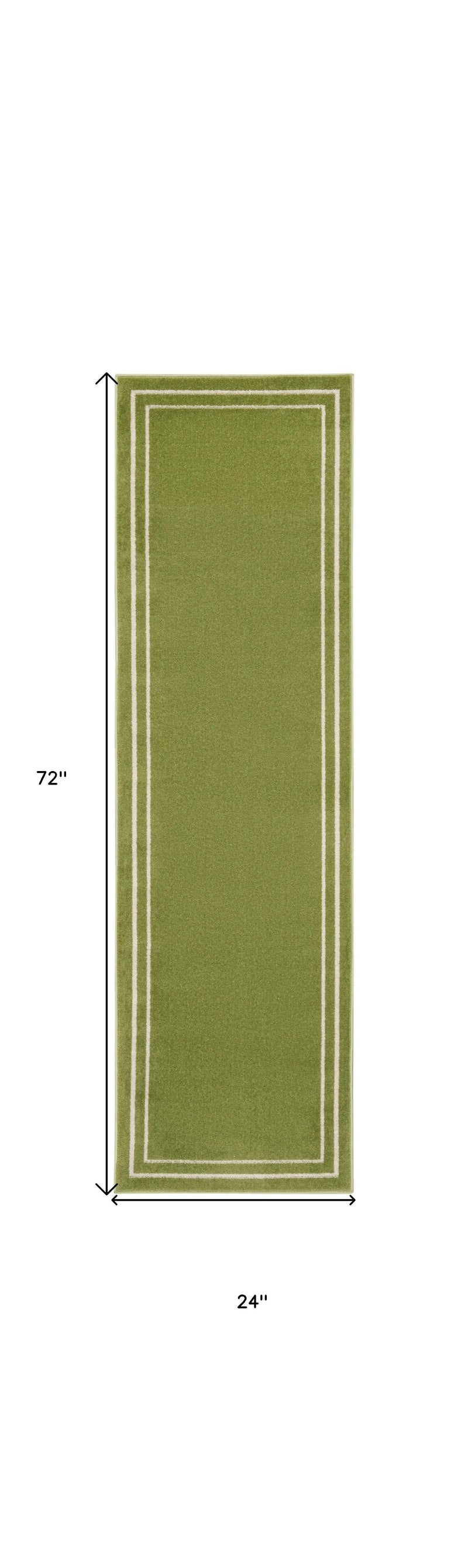 6' Green And Ivory Indoor Outdoor Runner Rug Homeroots Outdoor