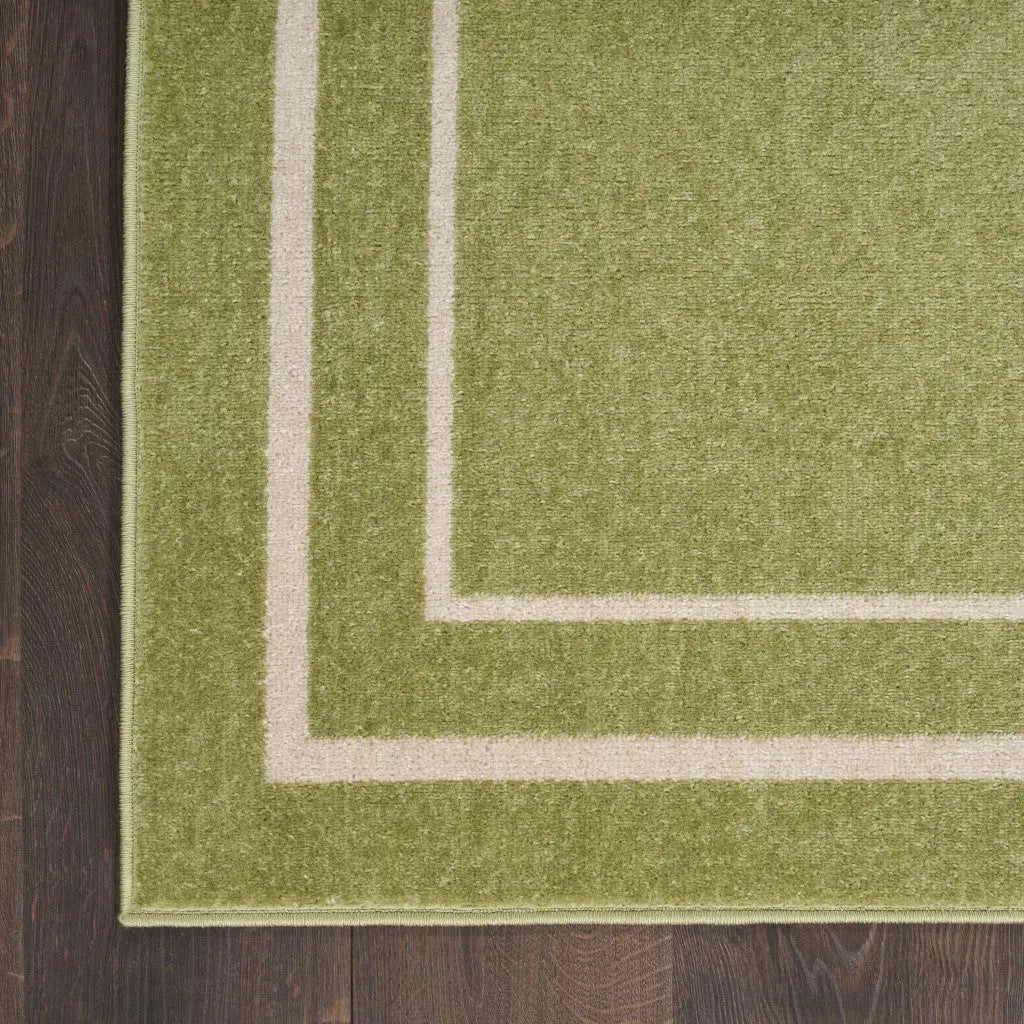 6' Green And Ivory Indoor Outdoor Runner Rug Homeroots Outdoor