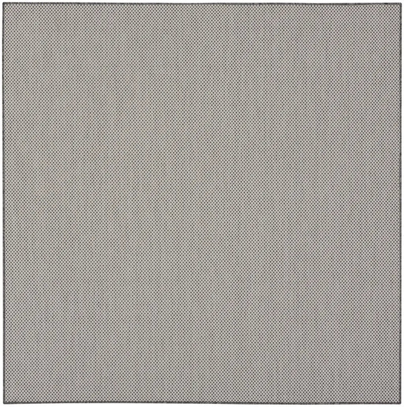 6' Ivory And Charcoal Square Geometric Indoor Outdoor Area Rug Homeroots Outdoor