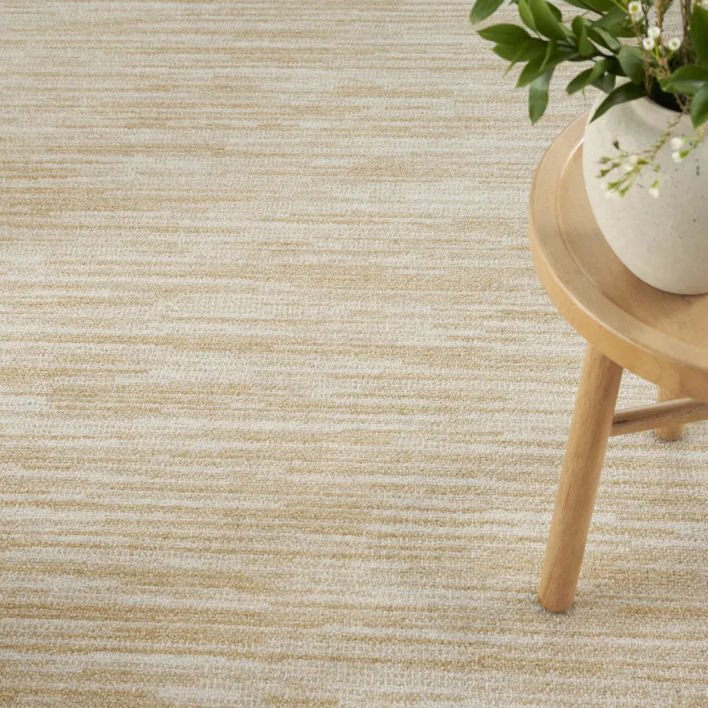 6' Ivory And Gold Round Abstract Indoor Outdoor Area Rug Homeroots Outdoor