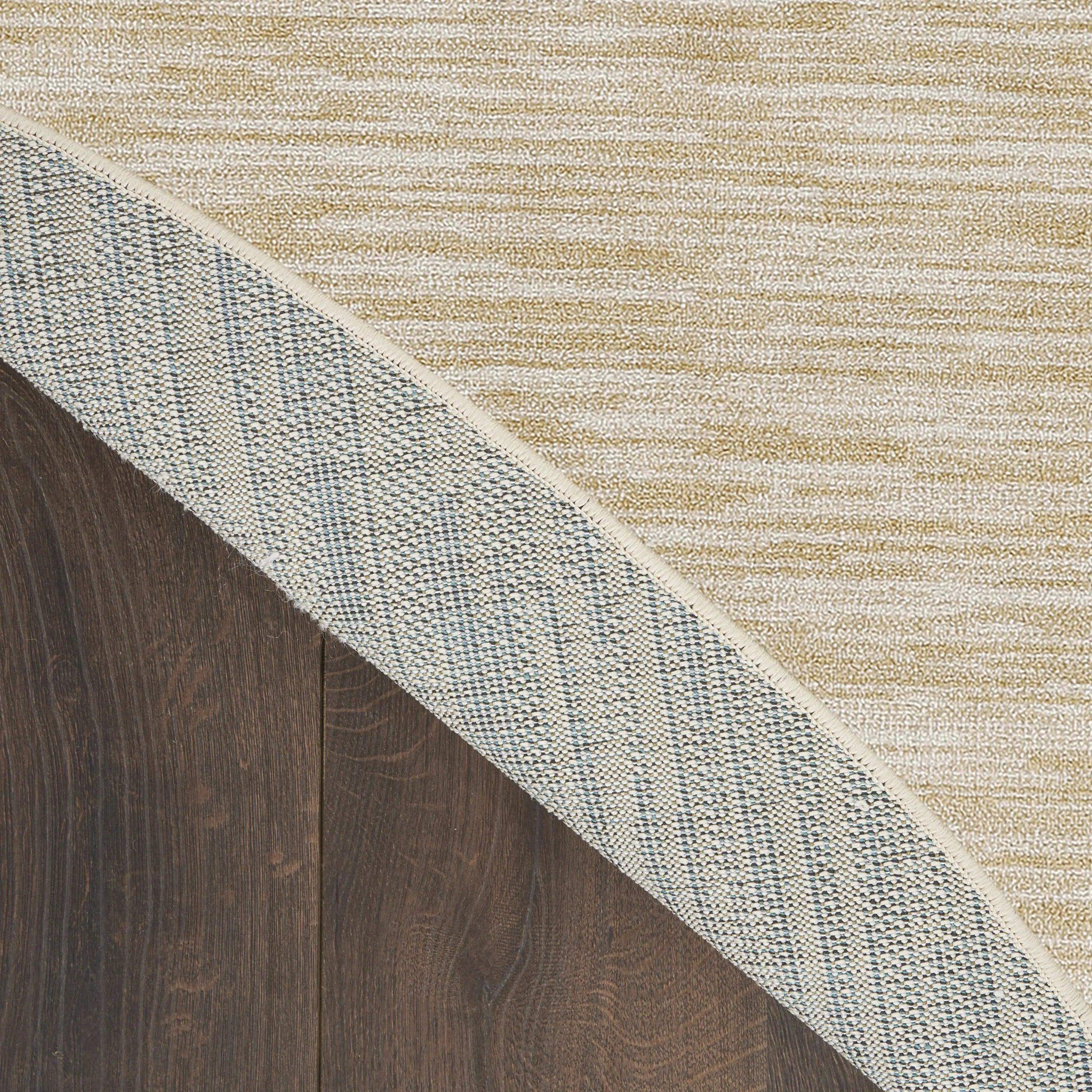 6' Ivory And Gold Round Abstract Indoor Outdoor Area Rug Homeroots Outdoor