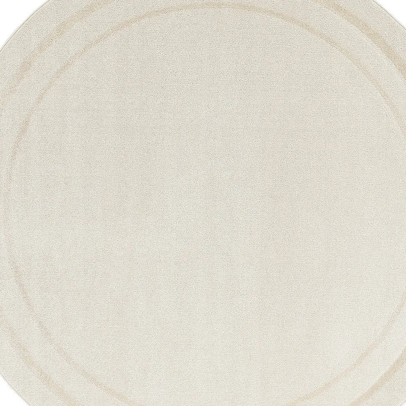 6' Ivory And Gold Round Indoor Outdoor Area Rug Homeroots Outdoor
