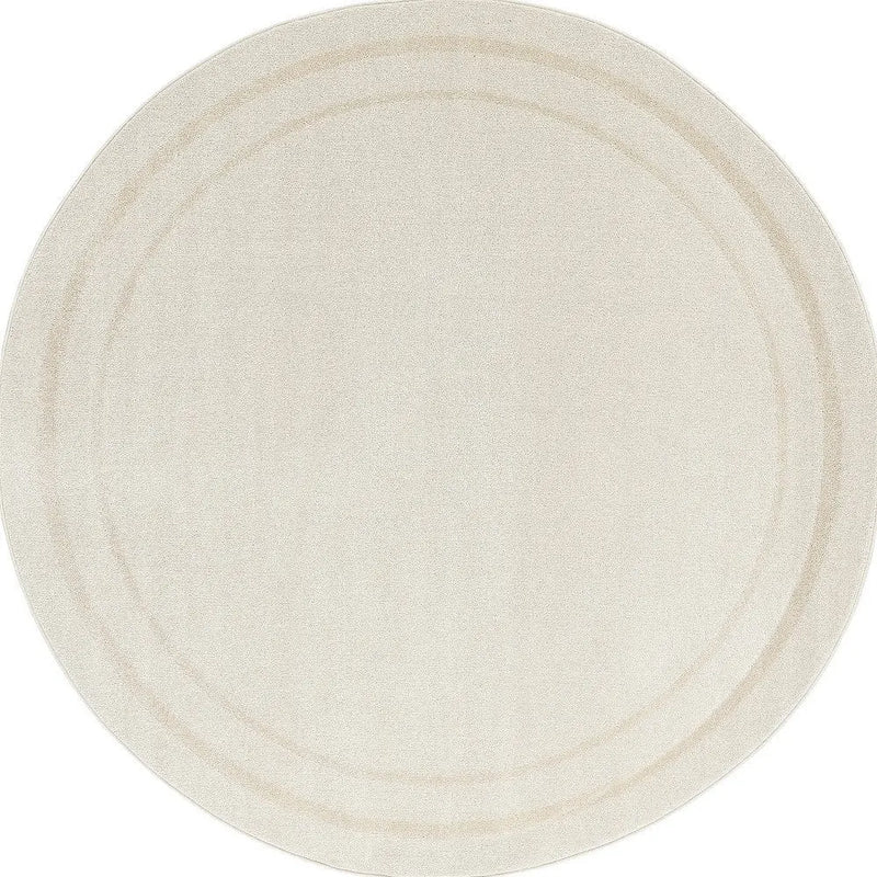 6' Ivory And Gold Round Indoor Outdoor Area Rug Homeroots Outdoor