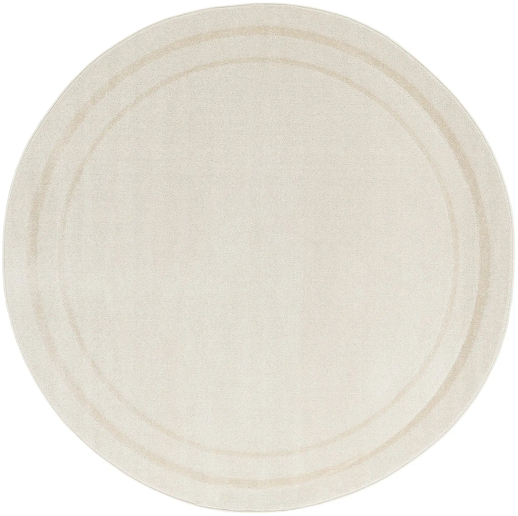 6' Ivory And Gold Round Indoor Outdoor Area Rug Homeroots Outdoor