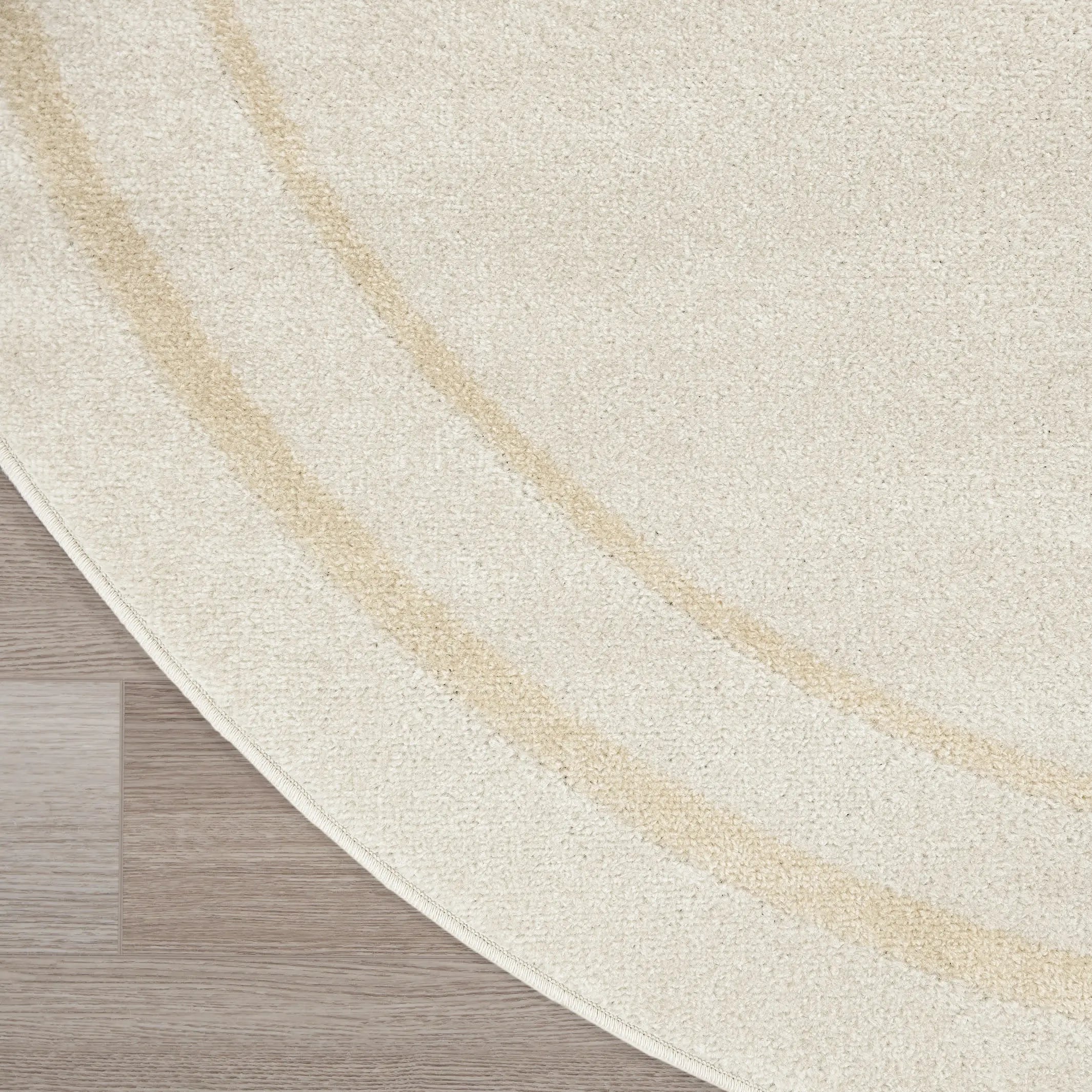 6' Ivory And Gold Round Indoor Outdoor Area Rug Homeroots Outdoor