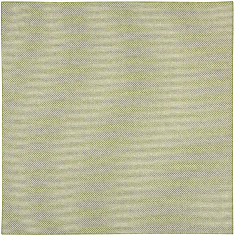 6' Ivory And Green Square Geometric Indoor Outdoor Area Rug Homeroots Outdoor