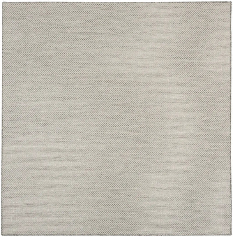6' Ivory And Silver Square Geometric Indoor Outdoor Area Rug Homeroots Outdoor