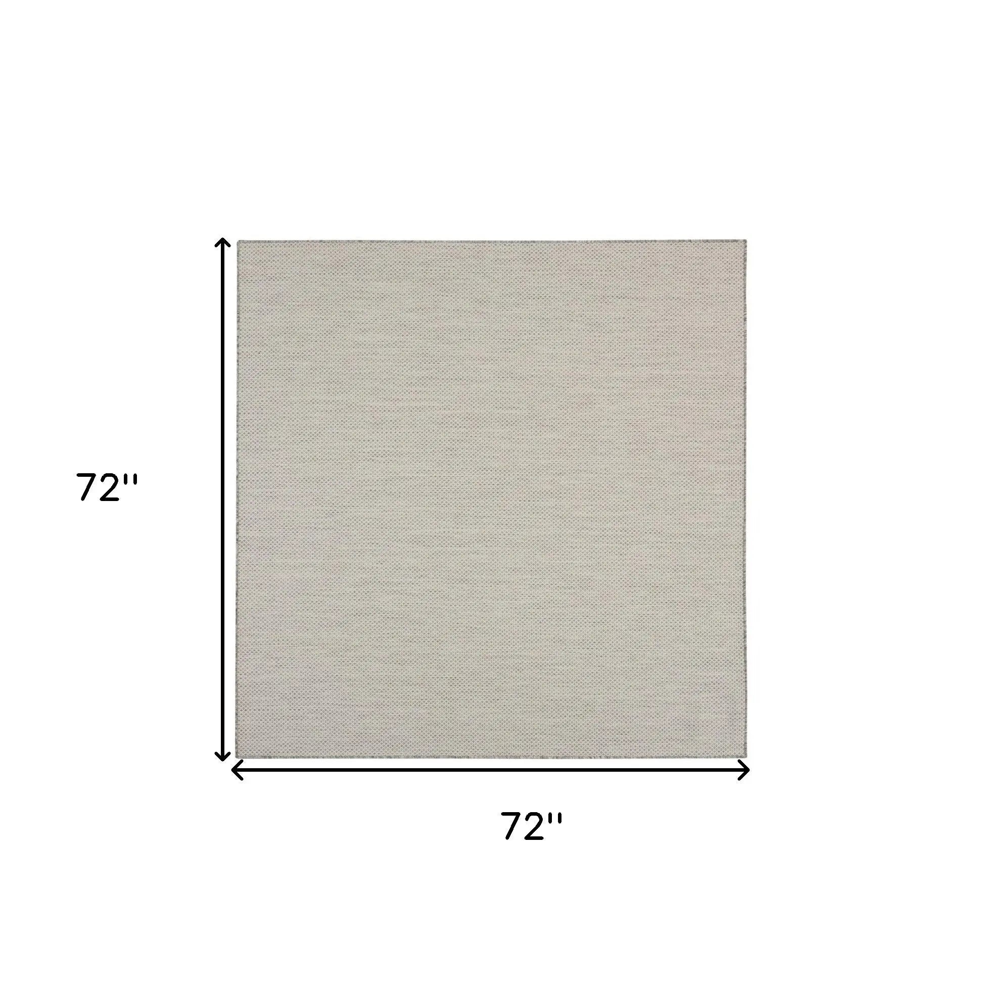 6' Ivory And Silver Square Geometric Indoor Outdoor Area Rug Homeroots Outdoor