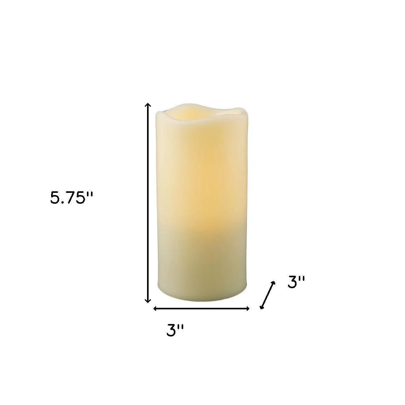 6" Ivory Flameless Indoor Outdoor Pillar Candle GreatEagleInc