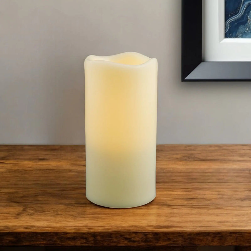 6" Ivory Flameless Indoor Outdoor Pillar Candle GreatEagleInc