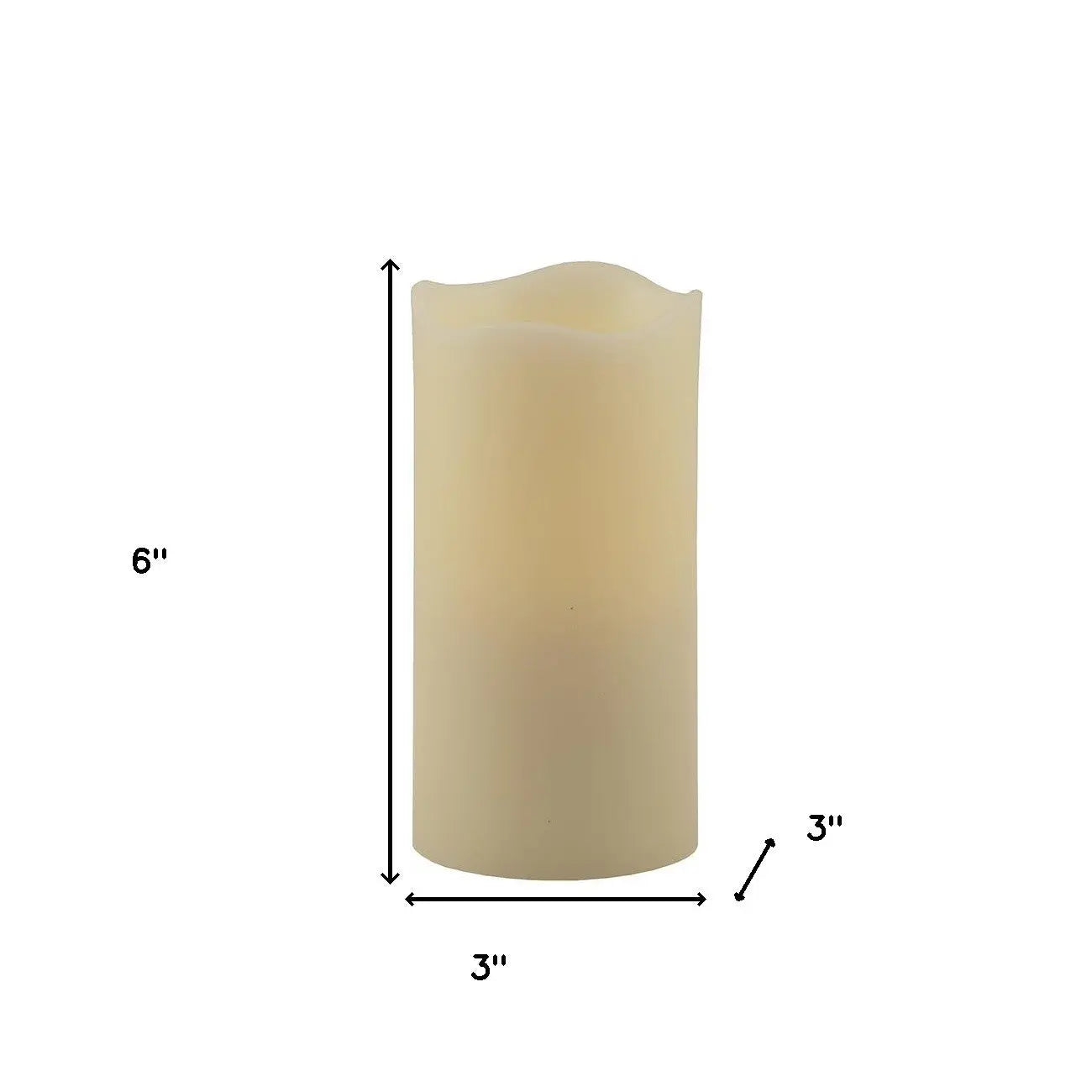 6" Ivory Flameless Pillar Candle GreatEagleInc