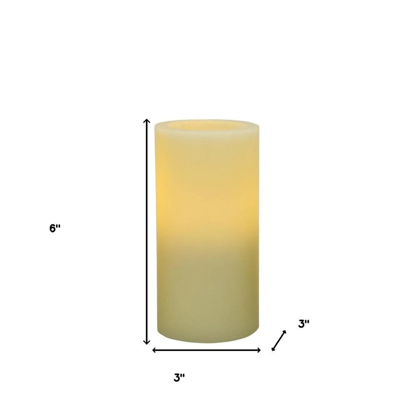 6" Ivory Flameless Pillar Candle GreatEagleInc