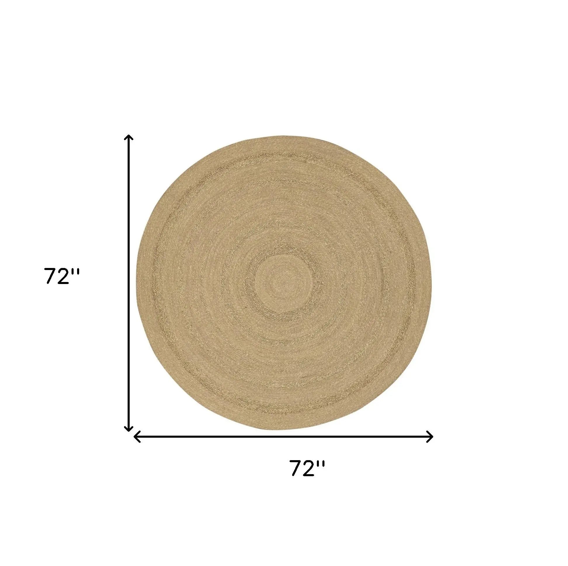 6' Natural And Brown Round Handmade Indoor Outdoor Area Rug Homeroots Outdoor