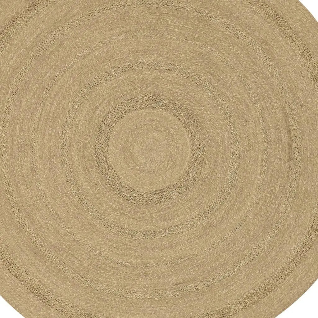 6' Natural And Brown Round Handmade Indoor Outdoor Area Rug Homeroots Outdoor