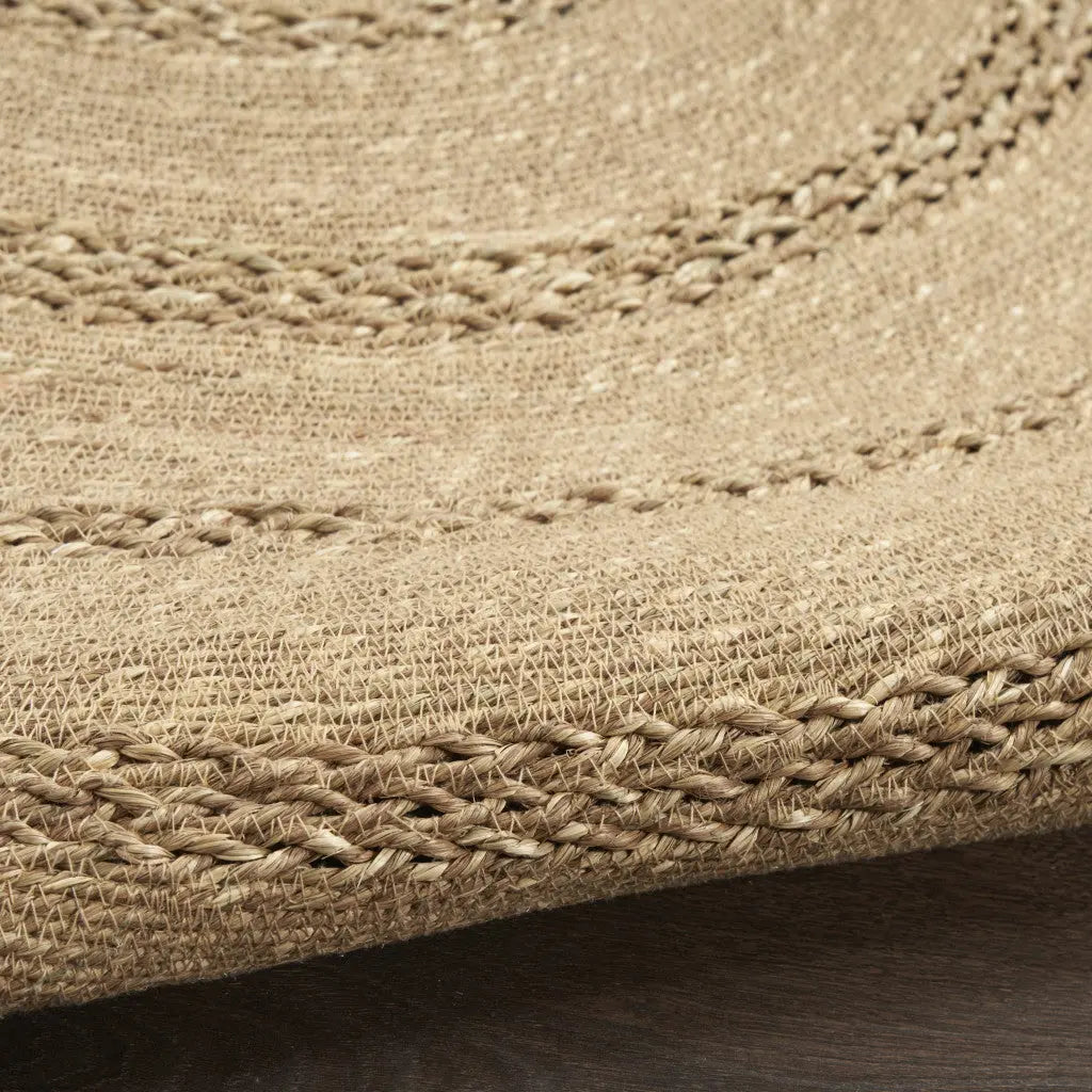 6' Natural And Brown Round Handmade Indoor Outdoor Area Rug Homeroots Outdoor