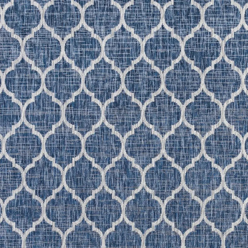 6' Navy Blue And Gray Square Geometric Indoor Outdoor Area Rug Homeroots Outdoor