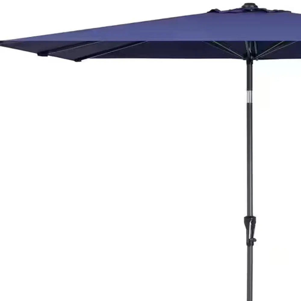 6" Navy Blue Polyester Rectangular Tilt Market Patio Umbrella Homeroots Outdoor
