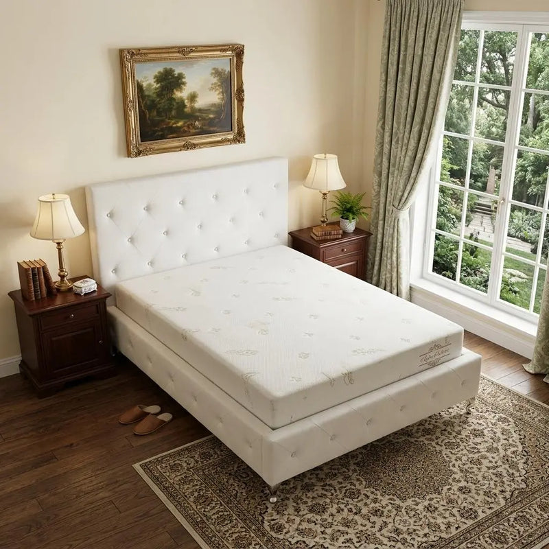 6" Queen Polyester Memory Foam Mattress Covered In A Soft Aloe Vera Fabric Homeroots Bed & Bath