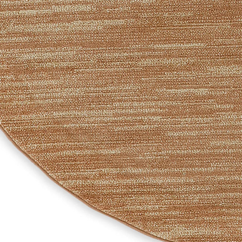 6' Rust And Beige Round Abstract Indoor Outdoor Area Rug Homeroots Outdoor