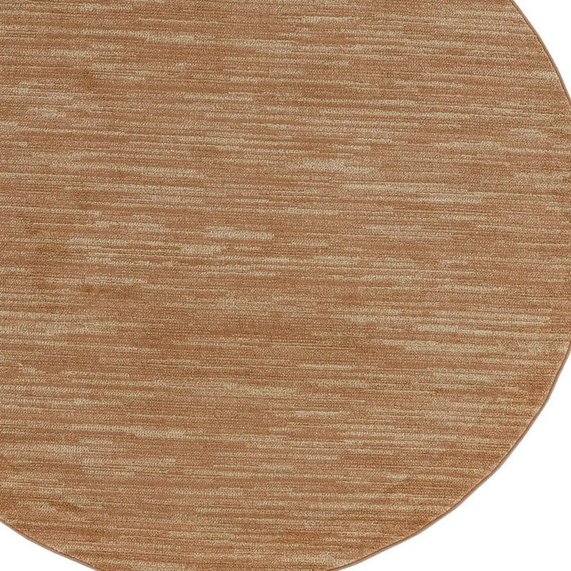 6' Rust And Beige Round Abstract Indoor Outdoor Area Rug Homeroots Outdoor