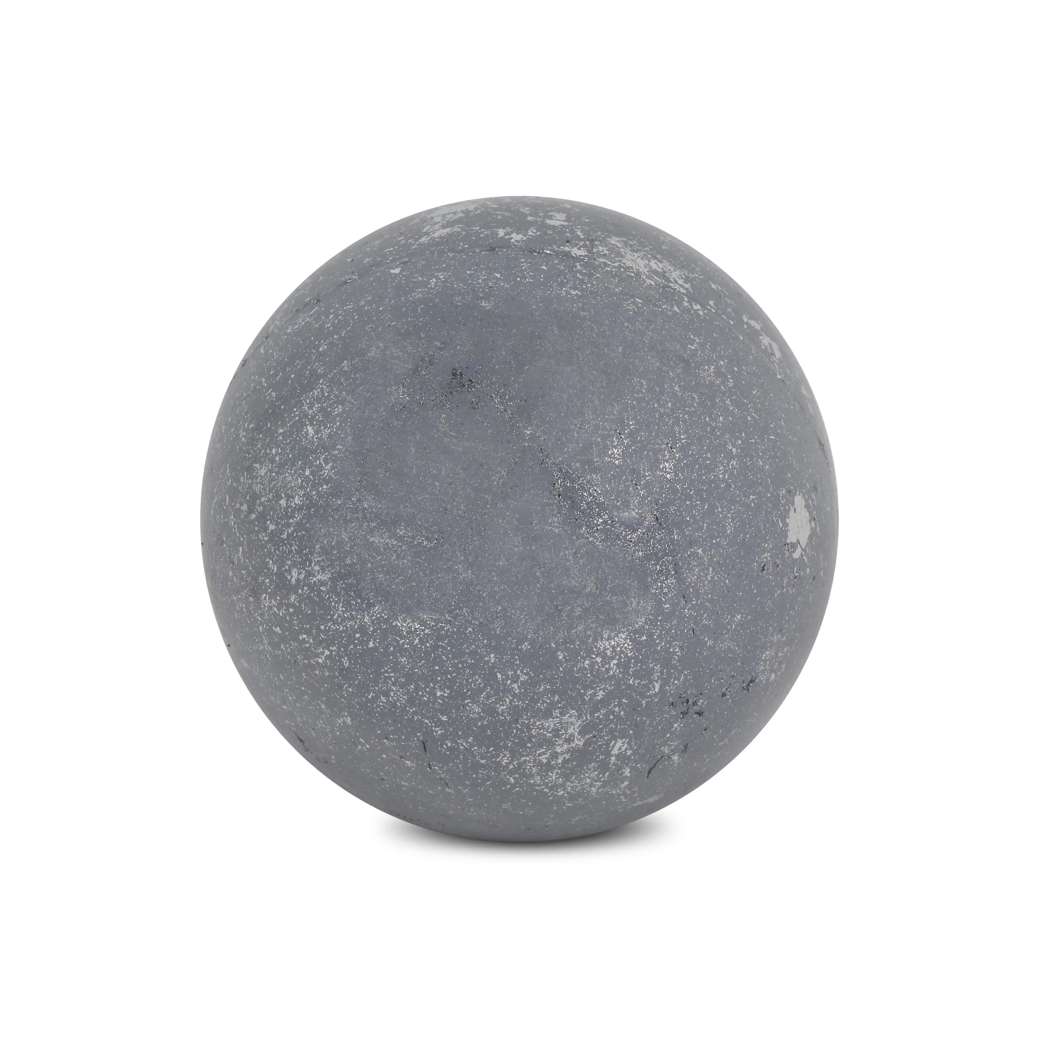 6" Silver Paper Mache Hand Painted Orb Decorative Orb GreatEagleInc