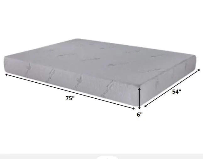 6" White Full Aloe Vera Infused Memory Foam Mattress Homeroots Bed & Bath