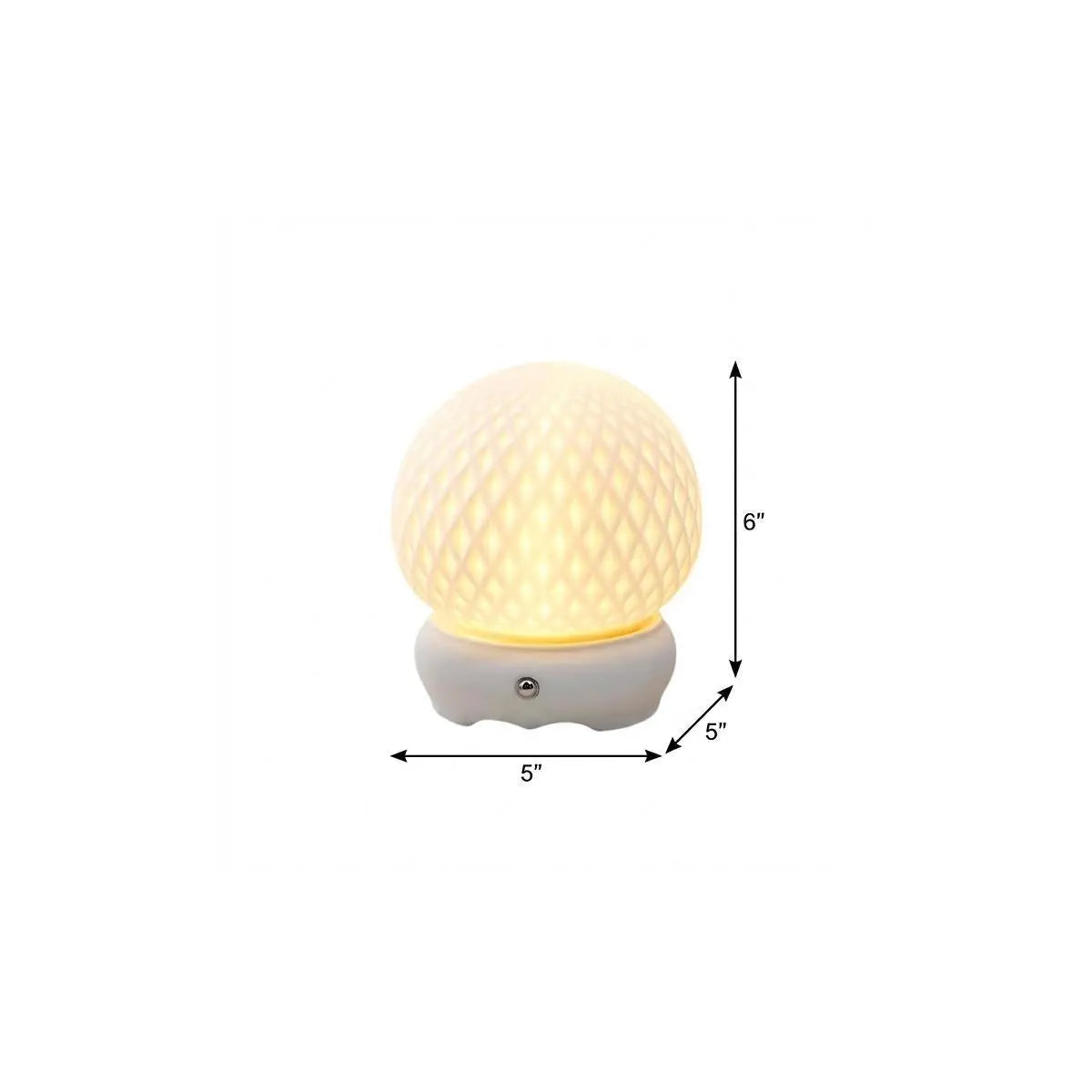 6" White Globe Desk Lamp With Globe Shade Homeroots Lighting