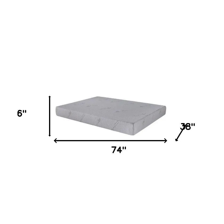 6" White Twin Aloe Vera Infused Memory Foam Mattress Homeroots Bed & Bath
