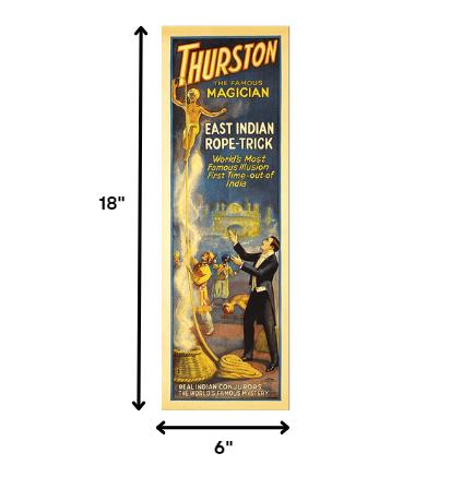 6" X 18" Thurston Rope Trick Vintage Magic Poster Wall Art - GreatEagleInc