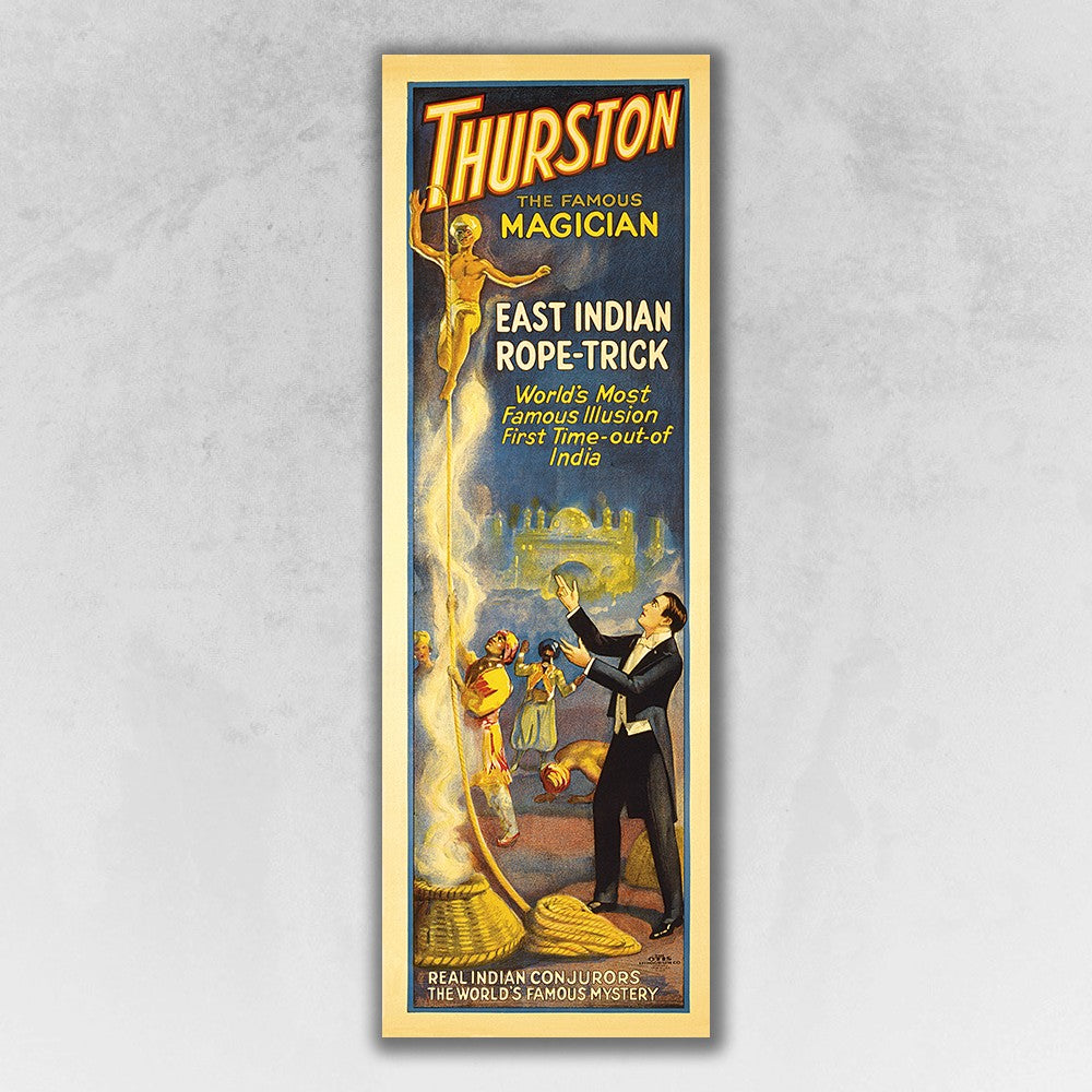 6" X 18" Thurston Rope Trick Vintage Magic Poster Wall Art - GreatEagleInc