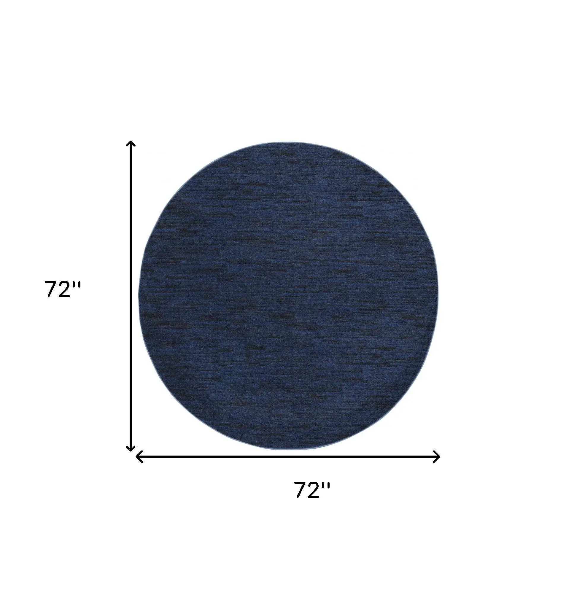 6' X 6' Blue Round Indoor Outdoor Area Rug - GreatEagleInc