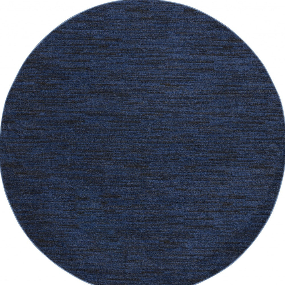 6' X 6' Blue Round Indoor Outdoor Area Rug - GreatEagleInc