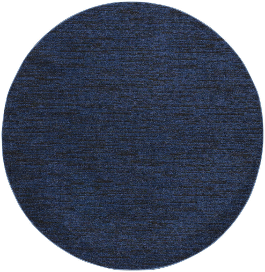6' X 6' Blue Round Indoor Outdoor Area Rug - GreatEagleInc
